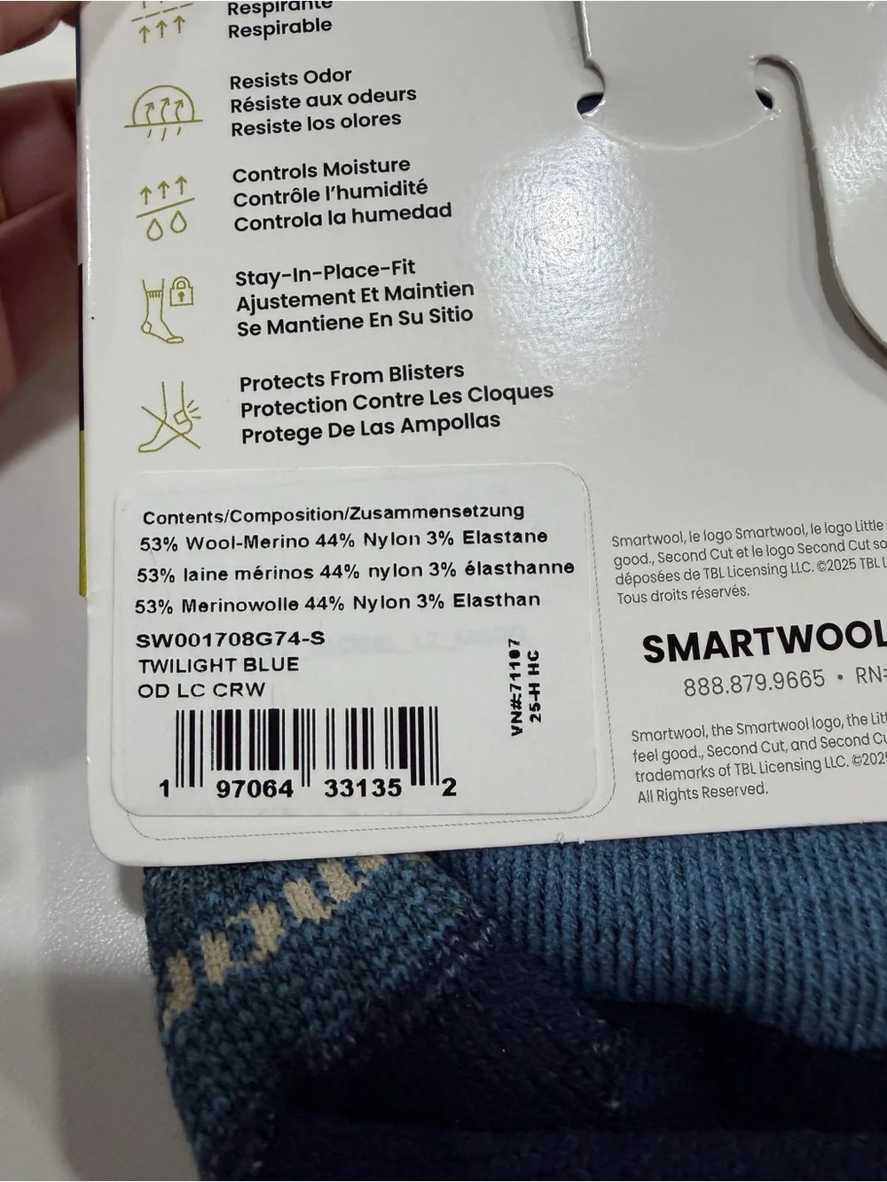 SmartWool Women's Small Outdoor Light Cushion Socks Blue NWT Wool Blend